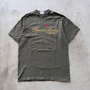 Tee Jays Special Lady California T-Shirt Mens L Green Good Vintage 90s USA Made